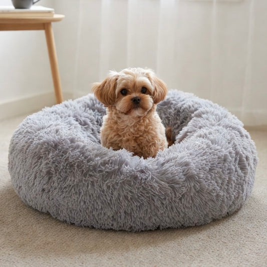 Plush Calming Donut Pet Bed